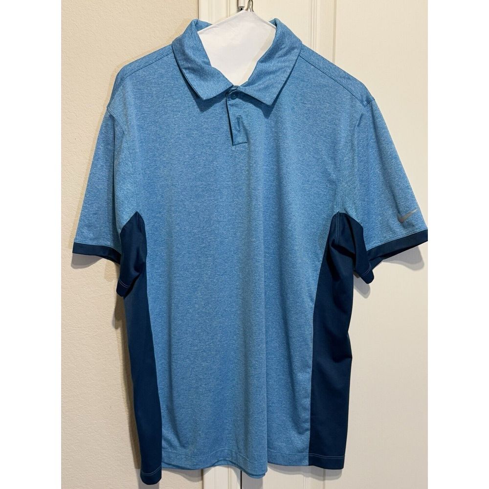 Nike Golf Dri Fit Tour Performance Polo Shirt Mens Size Large Two Tone Blue